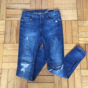 Zara distressed skinny jeans
